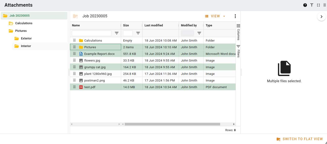 Highlighted attachments in the list view