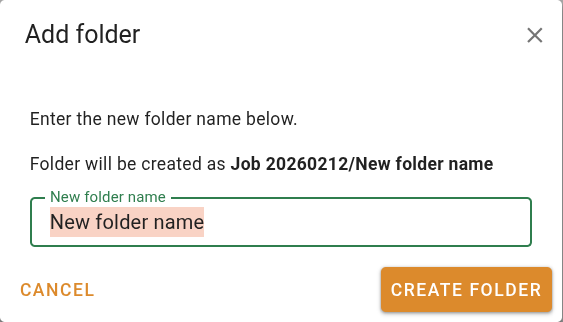 Add folder dialog