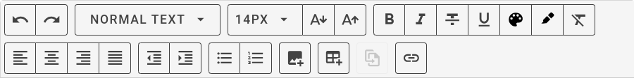 Email body formatting toolbar