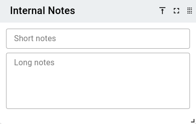 Internal notes panel