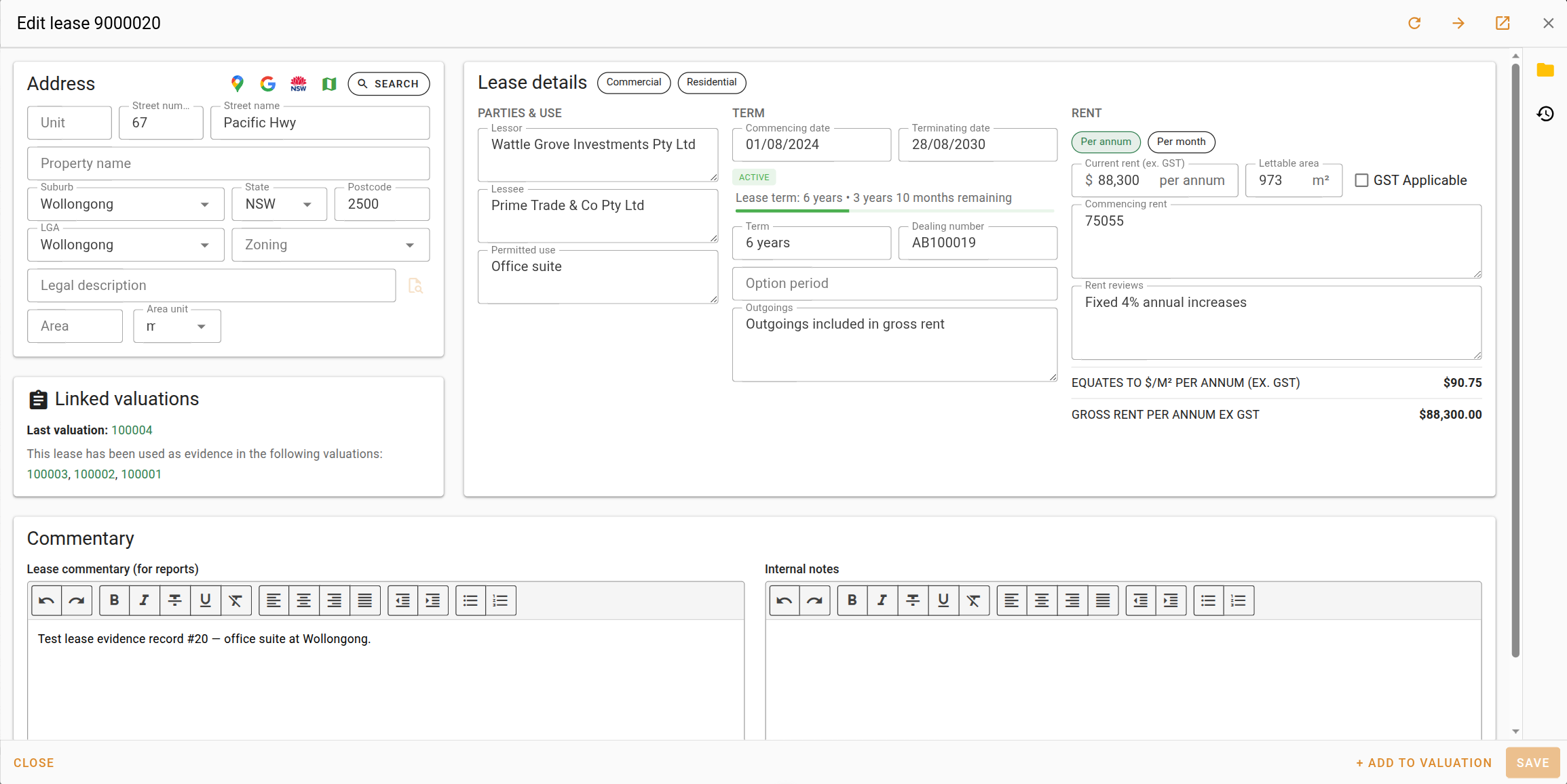 Lease form