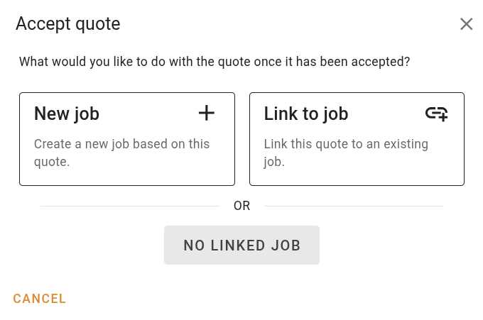 Quote acceptance wizard