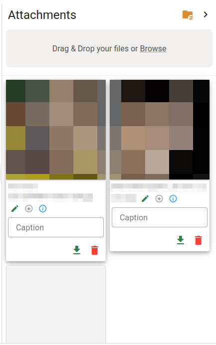 Request attachments sidebar