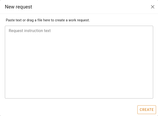 New unstructured request dialog