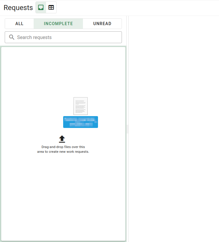 Inbox file drop-zone
