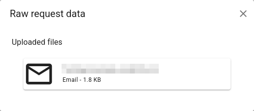 Raw request data card