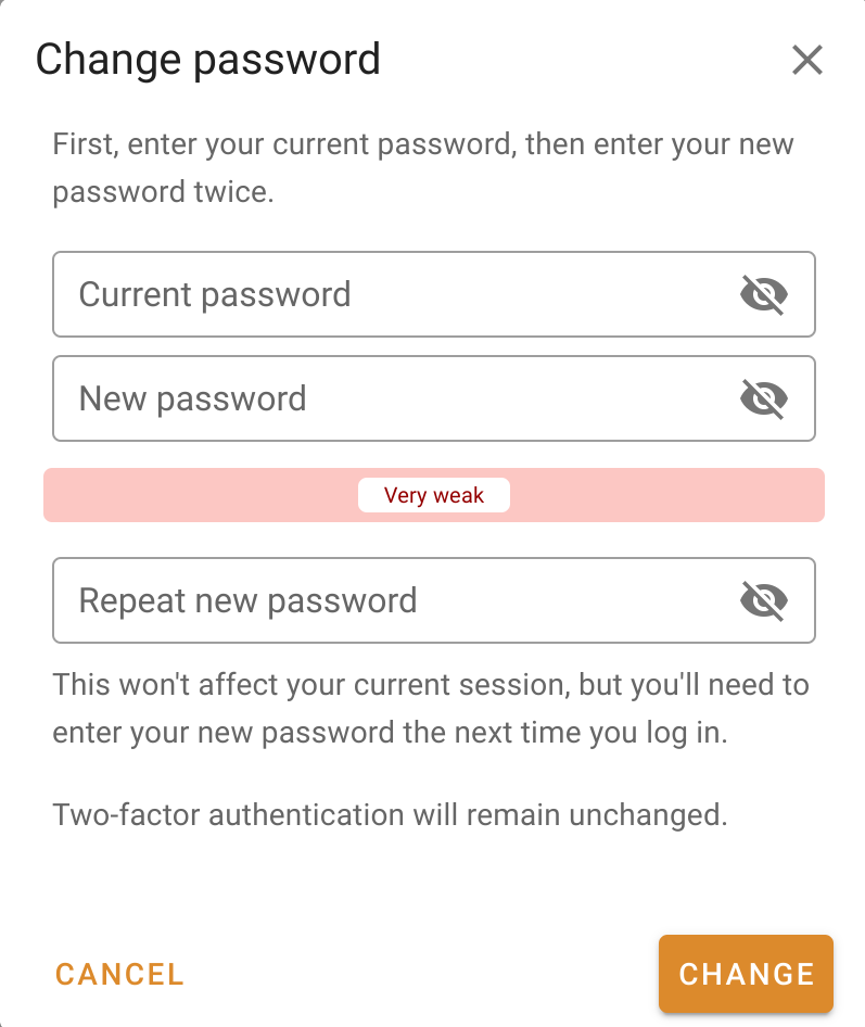 Change password