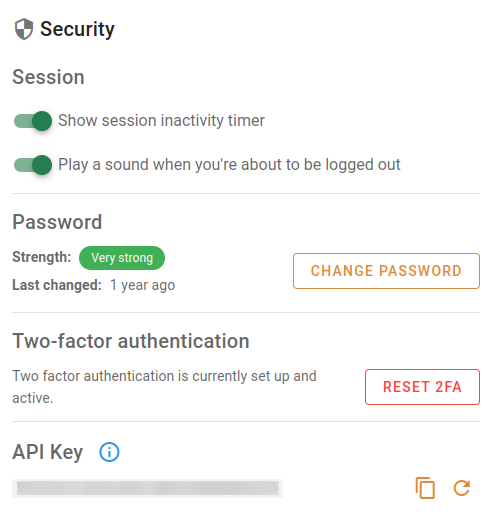 Security settings