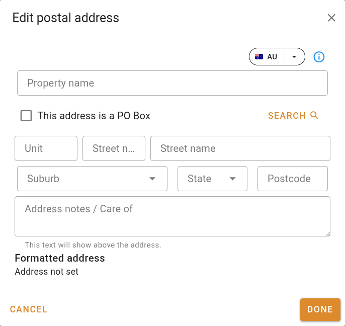 Address editor dialog