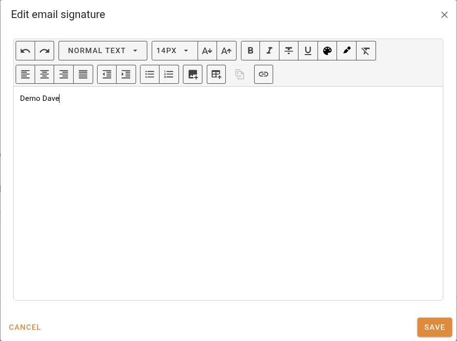 Email signature editor