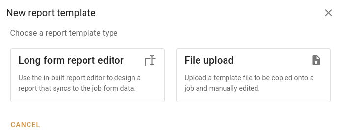 New report template
