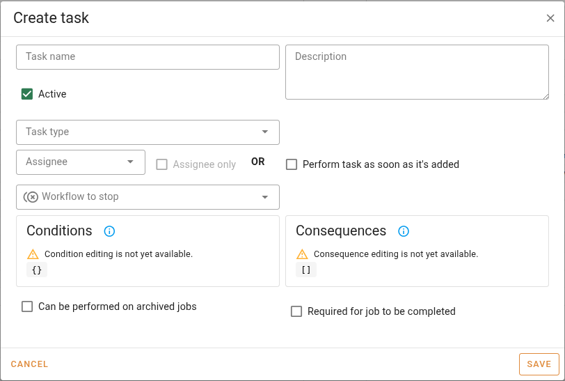 Task editor