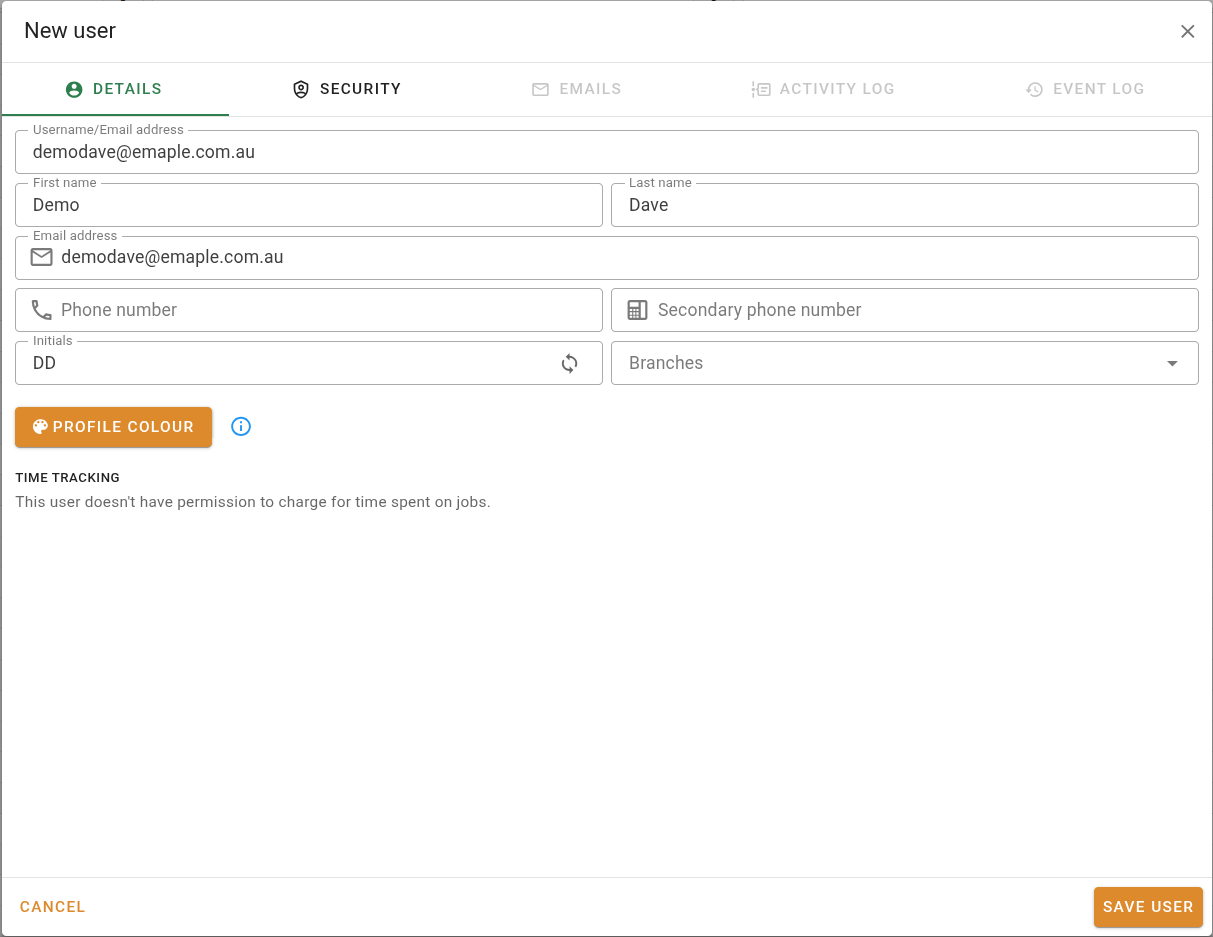 User editor