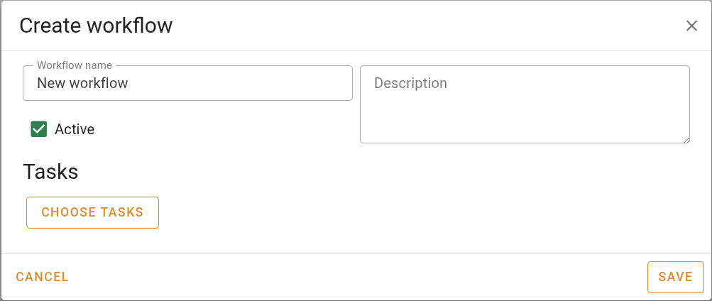 Creating new workflow
