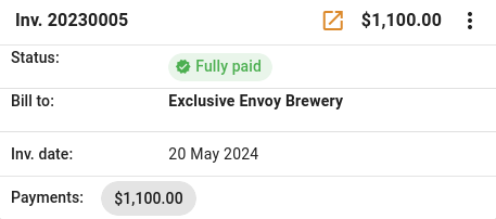 Accept payment popup