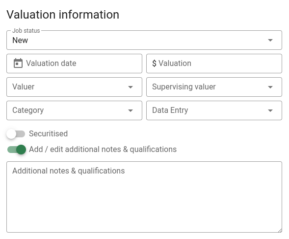 Valuation information