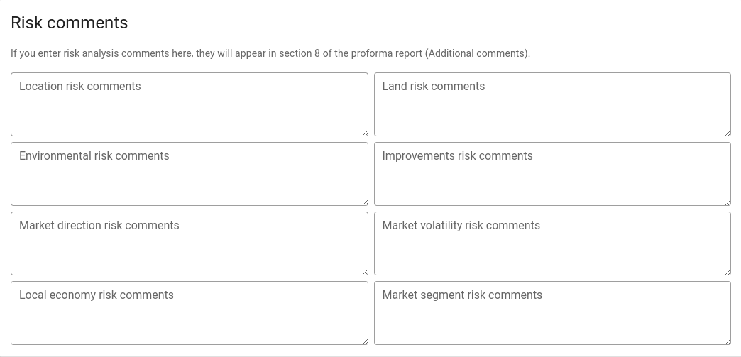 Risk comments