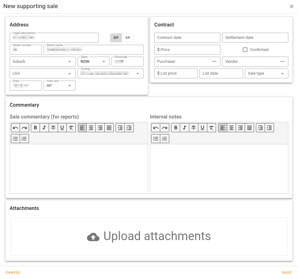 Create supporting sale