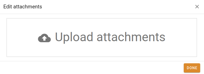 Manage project attachments popup