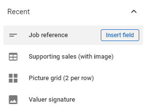 The different kinds of template field.