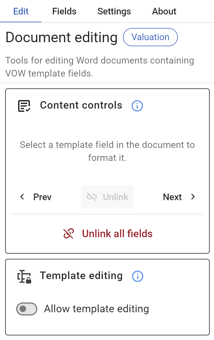 The ribbon button for opening VOW Tools.